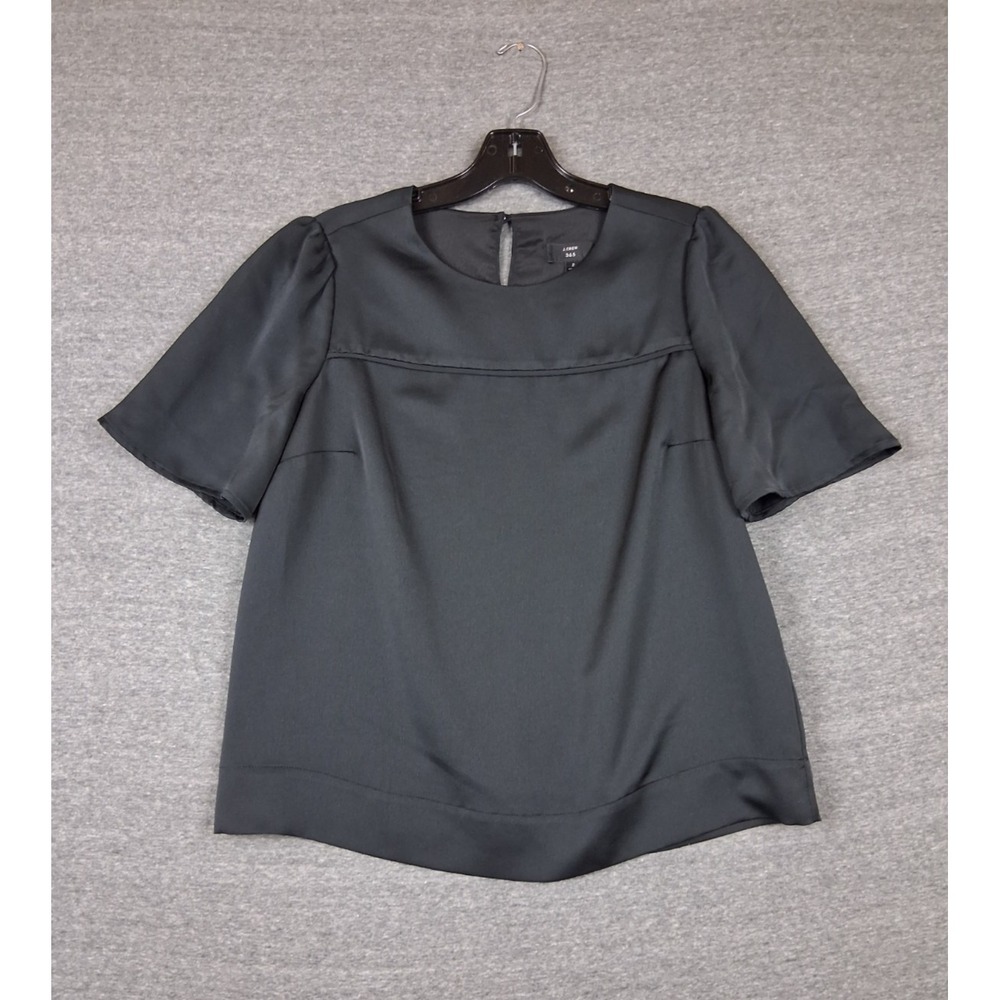 J Crew 365 Womens Shirt 2 Black Corporite Chic Capsule Minimalist Dark Academia